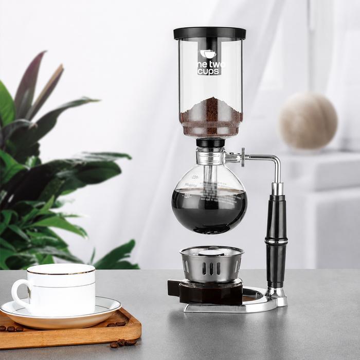 เครื่องชงกาแฟ Syphon 500ml 5 ถ้วย – หม้อสูญญากาศแก้ว Borosilicate ชงด้วยมือพร้อมโคมไฟแอลกอฮอล์ JF99