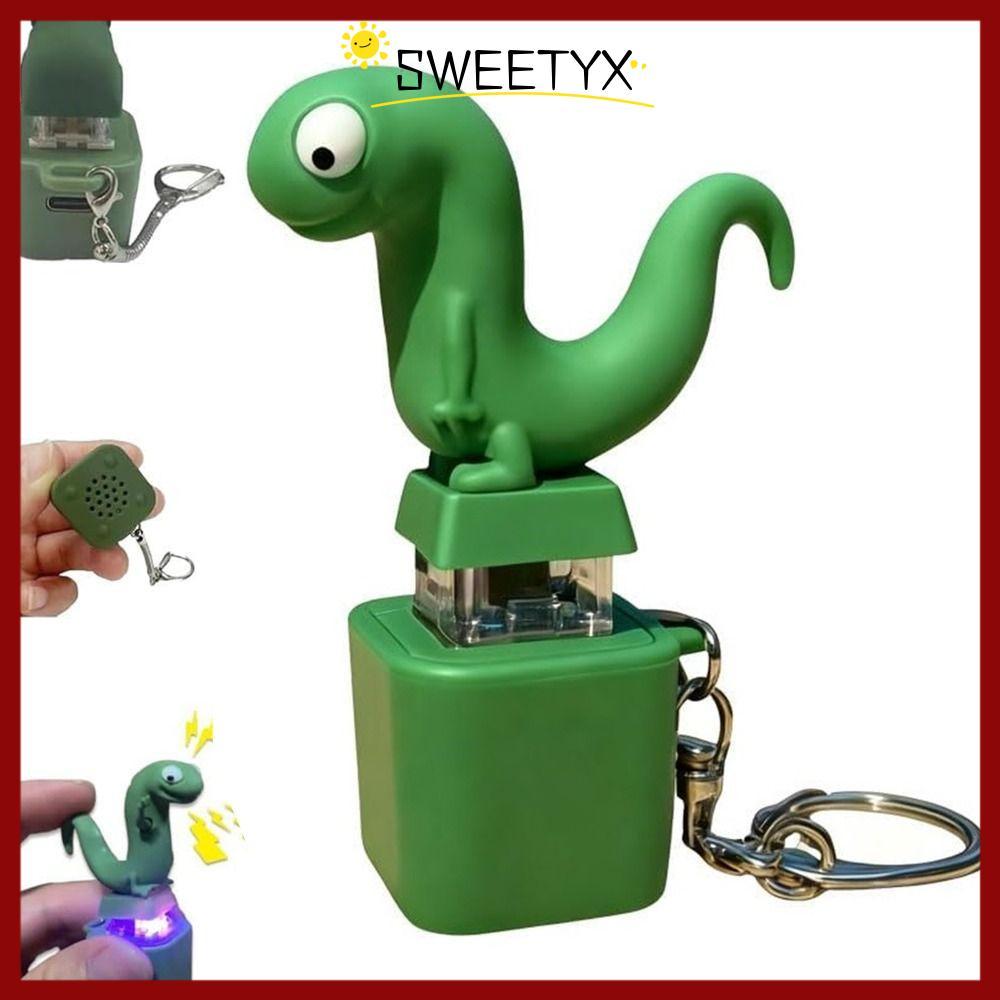 in stockSWEETYX Lizard พวงกุญแจ, ความเครียดบรรเทาแบบชาร์จไฟได้ปุ่ม Lizard พวงกุญแจเสียง, ตลกแบบพกพา LED สีสัน Fidget พวงกุญแจของเล่น
