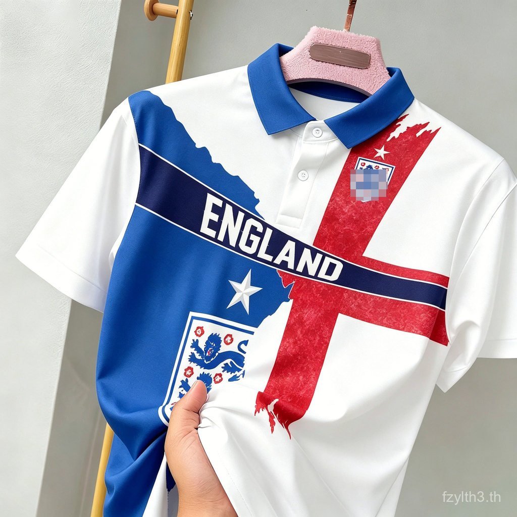 เสื้อโปโลเจอร์ซีย์ฟุตบอลโลกฟุตบอลอังกฤษ 2026 และเสื้อเชิ้ตพิมพ์ลายเต็ม