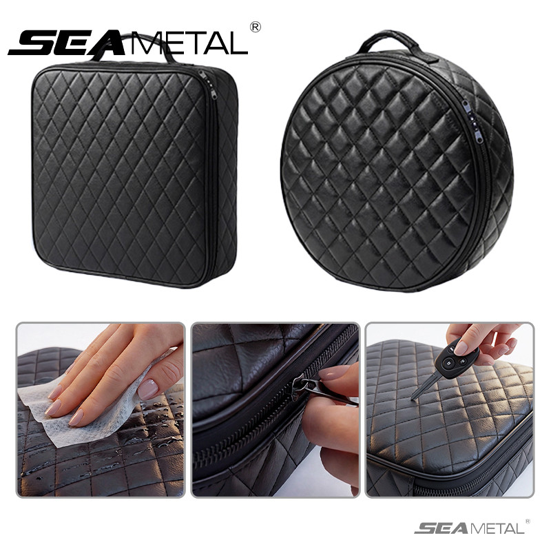 SEAMETAL กล่องเก็บสายชาร์จรถยนต์ไฟฟ้า หนัง PU กันน้ำ กระเป๋าจัดระเบียบสายชาร์จ EV สำหรับเดินทาง