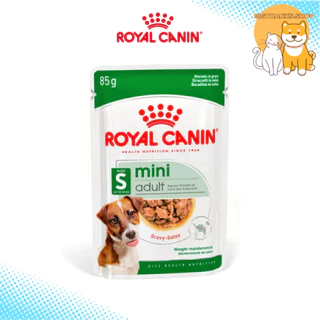 [ยกกล่อง 12 ซอง] Royal canin Mini Adult pouch สุนัขโตพันธ์เล็ก แบบชิ้นเนื้อในซอสเกรวี่ [85g/ซอง]
