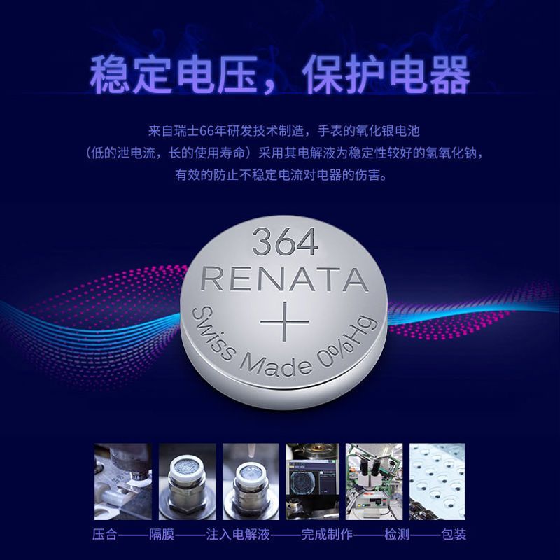 Original renata Swiss/sr621sw นาฬิกาควอตซ์นาฬิกาอิเล็กทรอนิกส์นําเข้า Original Renata Swiss 364/sr62