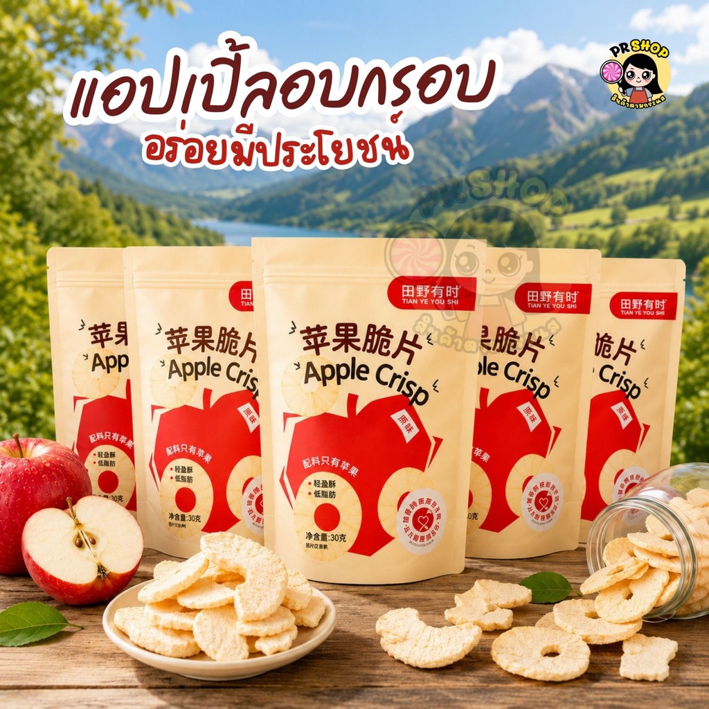 แอปเปิ้ลคริสป์อบกรอบ  แอปเปิ้ลฟรีซดราย 1ถุง30กรัม ไม่เติมน้ำตาล กรอบอร่อย ขนมกินเล่น พร้อมส่ง