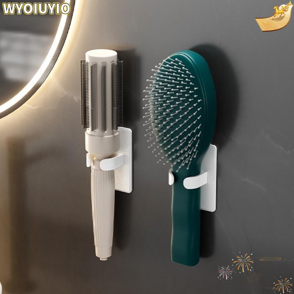 WYOIUYIO ชั้นเก็บหวี, ที่ใส่หวีใช้ในบ้านประหยัดพื้นที่, ความคิดสร้างสรรค์แขวนผนังพลาสติกดัดผมที่หนีบผมตรงผู้ถือห้องน้ํา