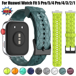 สายรัดซิลิโคนสําหรับ Huawei Watch Fit 5/5Pro/Fit 4 /3/Fit 4 Pro Breathable SmartWatch สร้อยข้อมือสายนาฬิกา