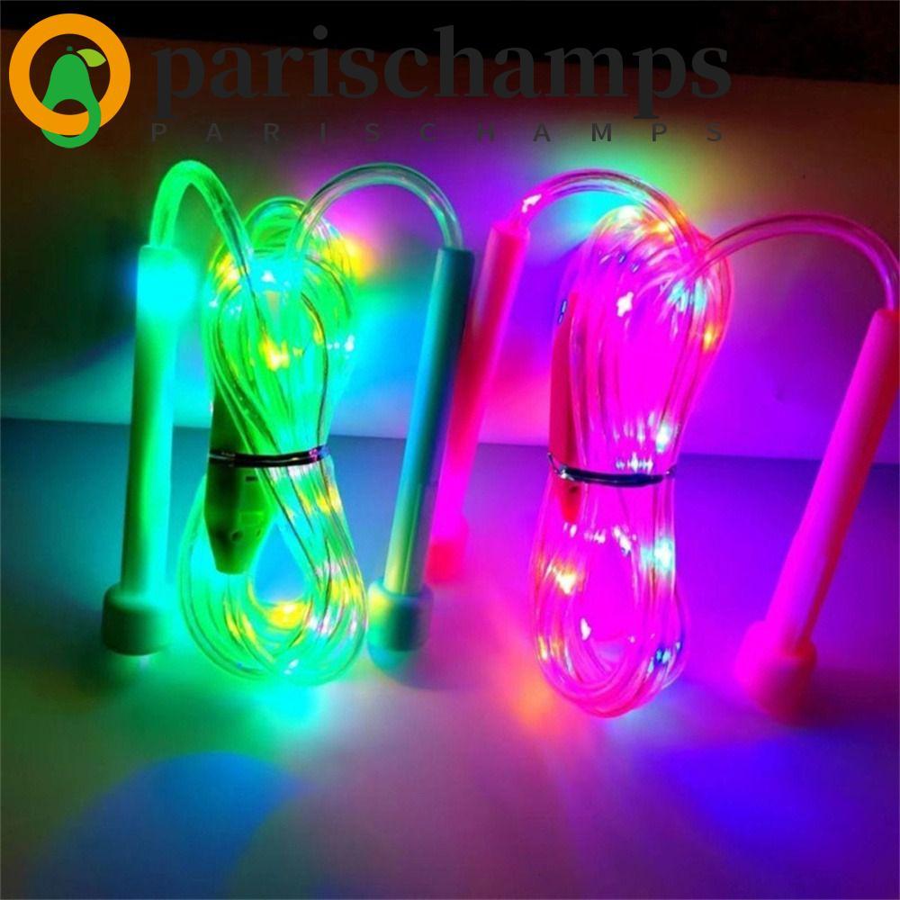 PARISCHAMPS เชือกกระโดด LED, ฟิตเนสสนุกช่วยเพิ่มความยืดหยุ่น เชือกกระโดดเรืองแสง, รางวัลนักเรียนนับประสานงานส่องสว่าง Light Up กระโดดเชือกผู้ใหญ่เด็ก