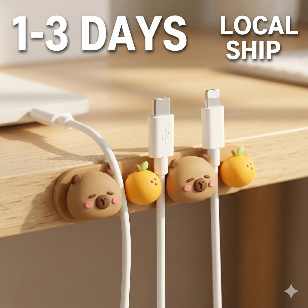 [พร้อมส่งจากไทย] ที่จัดระเบียบสายไฟ คาปิบาร่า สุดน่ารัก Capybara ลายนูน 3D ส่งไวจาก กทม. 1-3 วันได้รับสินค้า