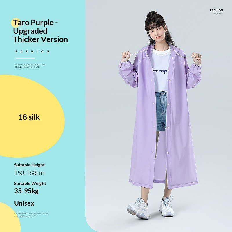 EERSHENSHI อัพเกรดเสื้อกันฝนยาวหนาสําหรับผู้ใหญ่ Unisex กันน้ํา Travel สวมใส่กลางแจ้ง