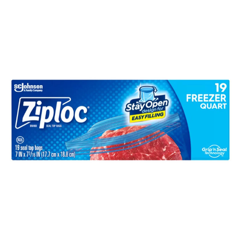 ซิปล็อก ถุงฟรีซเซอร์ 17.7x18.8 ซม. 19 ใบ (ZIPLOC Freezer Bag 17.7x18.8 cm 19 pcs)