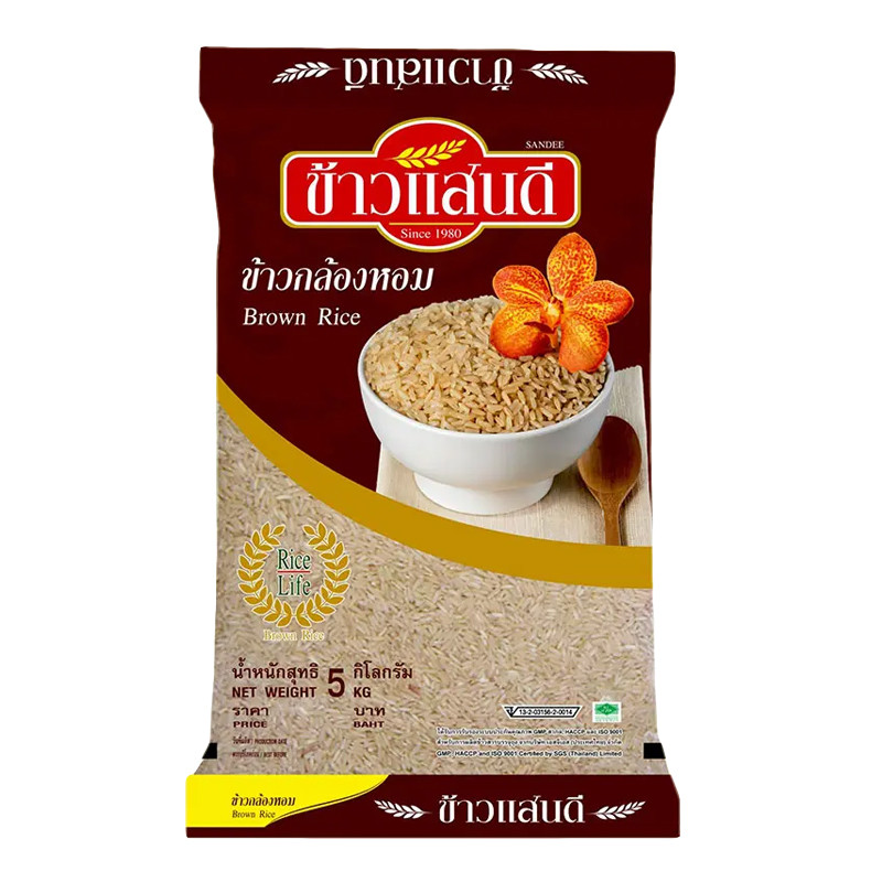 ข้าวแสนดี ข้าวกล้องหอม 100% 5 กก. (SANDEE RICE Brown Rice 5 kg)