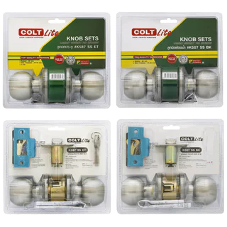 ลูกบิดประตู COLT ห้องทั่วไป K587 SS ET / ห้องน้ำ K587 SS BK bonus
