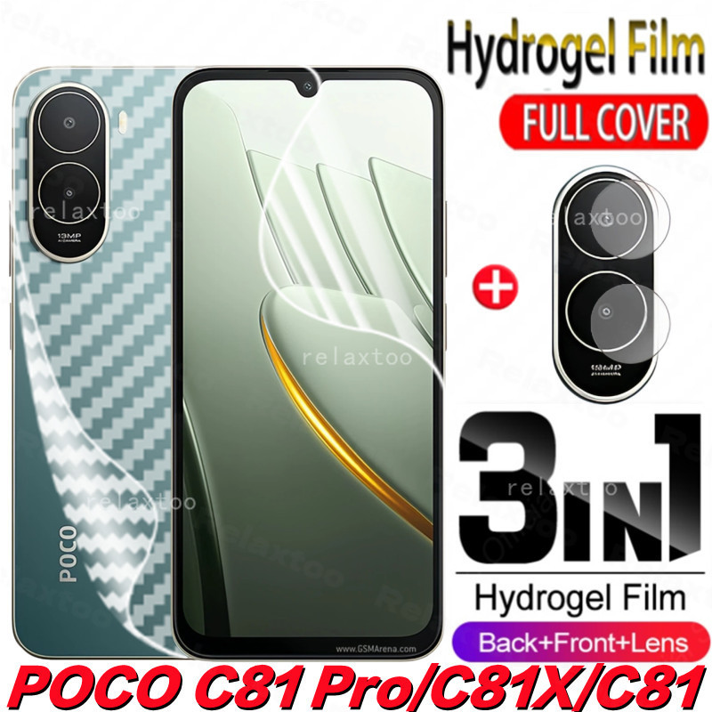 3IN1 ด้านหน้ากลับ Hydrogel Soft ฟิล์มสําหรับ Xiaomi POCOC81 POCO C81 Pro X C81Pro C81X POCOC81Pro 5G