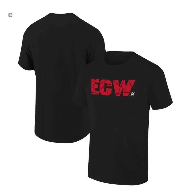 ECW พิมพ์แขนสั้น, คอลูกเรือเสื้อยืดหลวมขนาดบวก, ระบายอากาศได้ Unisex ฤดูร้อน Casual Top