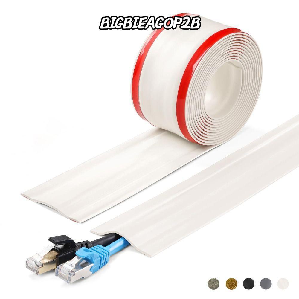 BIGBIEGOP2B ฝาครอบสายเคเบิลพื้น, 1m Self กาว Wall Wire คอนซีลเลอร์, PVC นุ่มคุณภาพสูงไม่มีสายเจาะ Pr