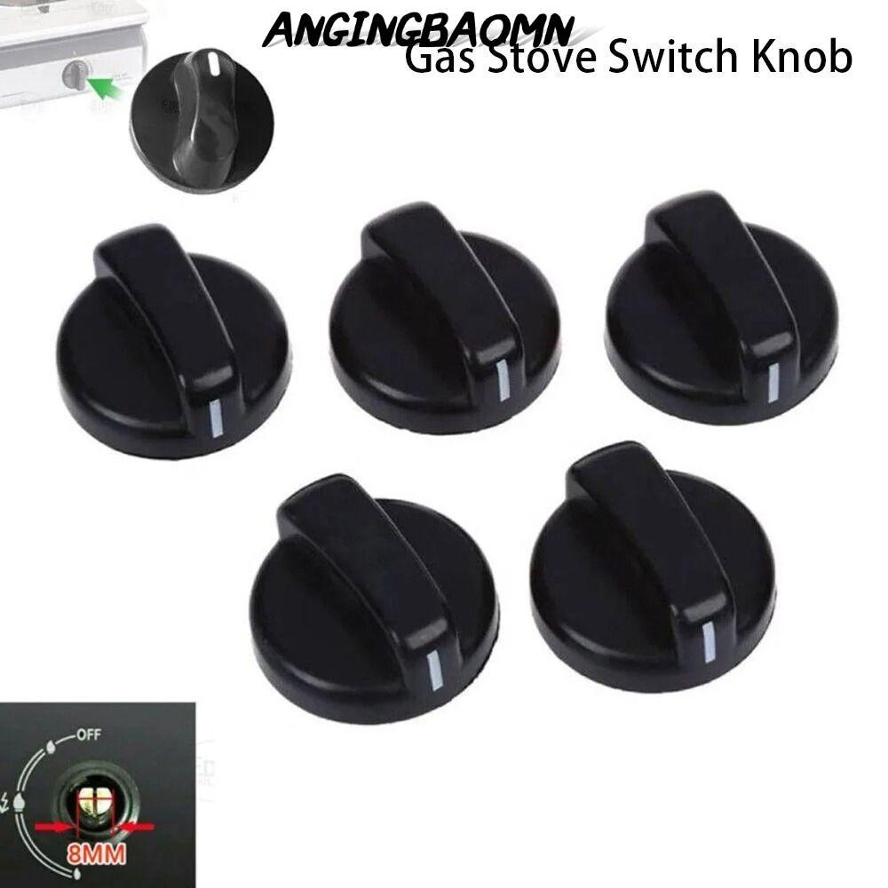 ANGINGBAOMN 1/2/5 ชิ้น Hob ลูกบิด, ทั่วไปเตาอบเตาแก๊สหม้อหุงข้าวปุ่มควบคุม,ทนทาน 8 มม.สําหรับ Benchtop Burner ที่จับพลาสติกเปลี่ยนปุ่มสวิทช์