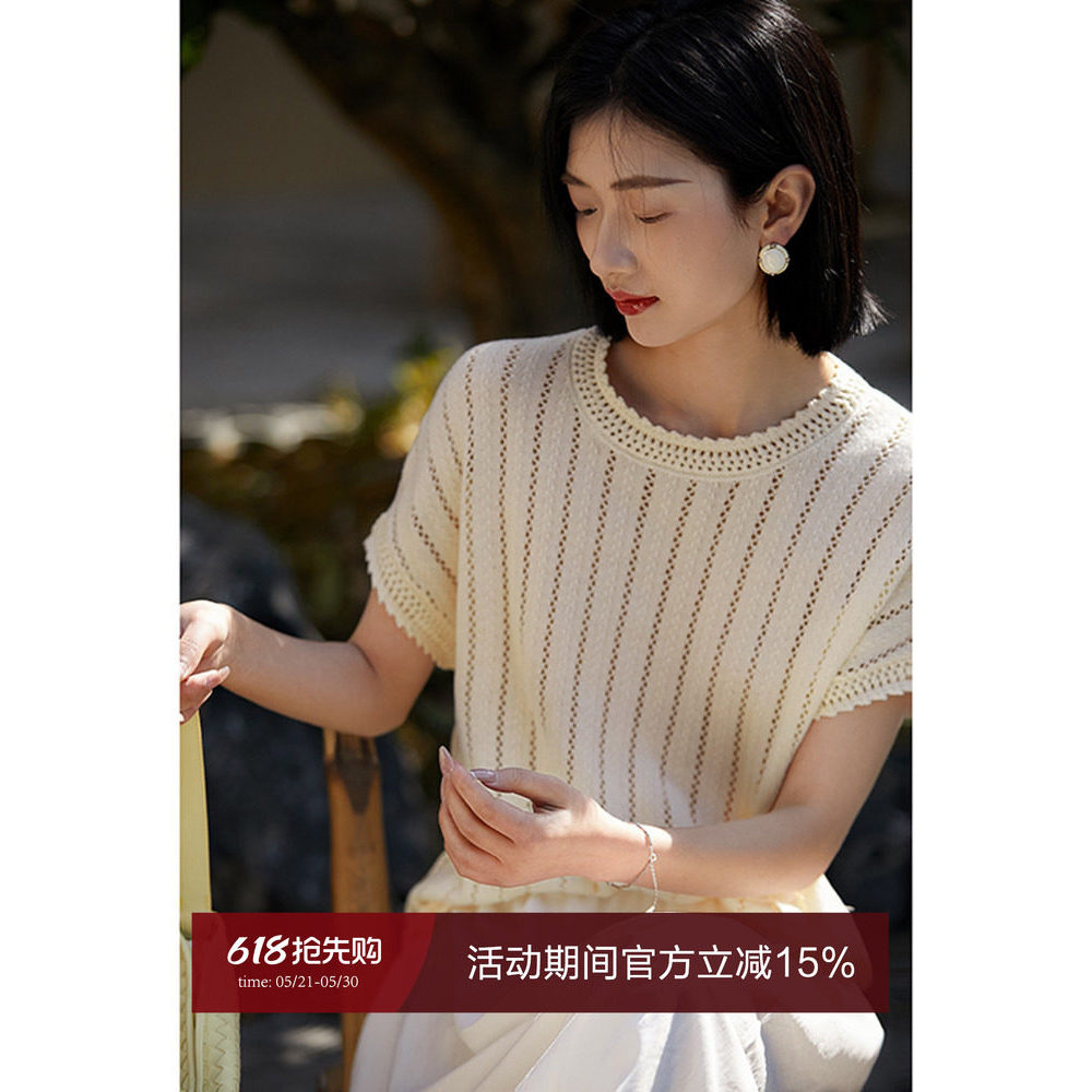 の Smile Hange Light Oxygen ถักสับ Hollow Hollow Cotton Top/รอบคอครอบคลุมไหล่เสื้อกันหนาวผู้หญิง ZYN8