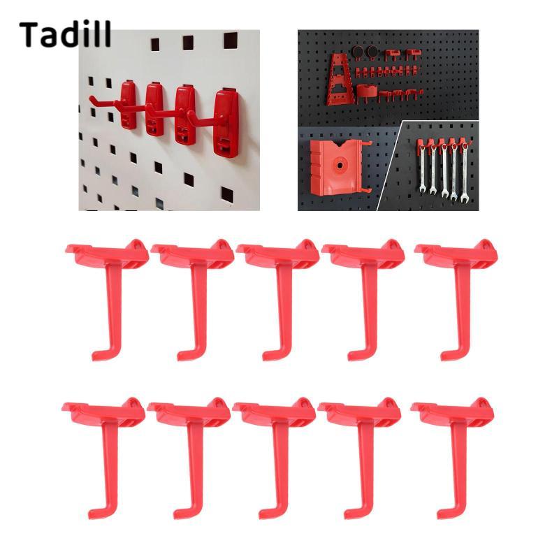 [negjsg] 10 ชิ้น Pegboard Hooks Bracket Rack Red Gadget Peg Board ประแจ Organizer