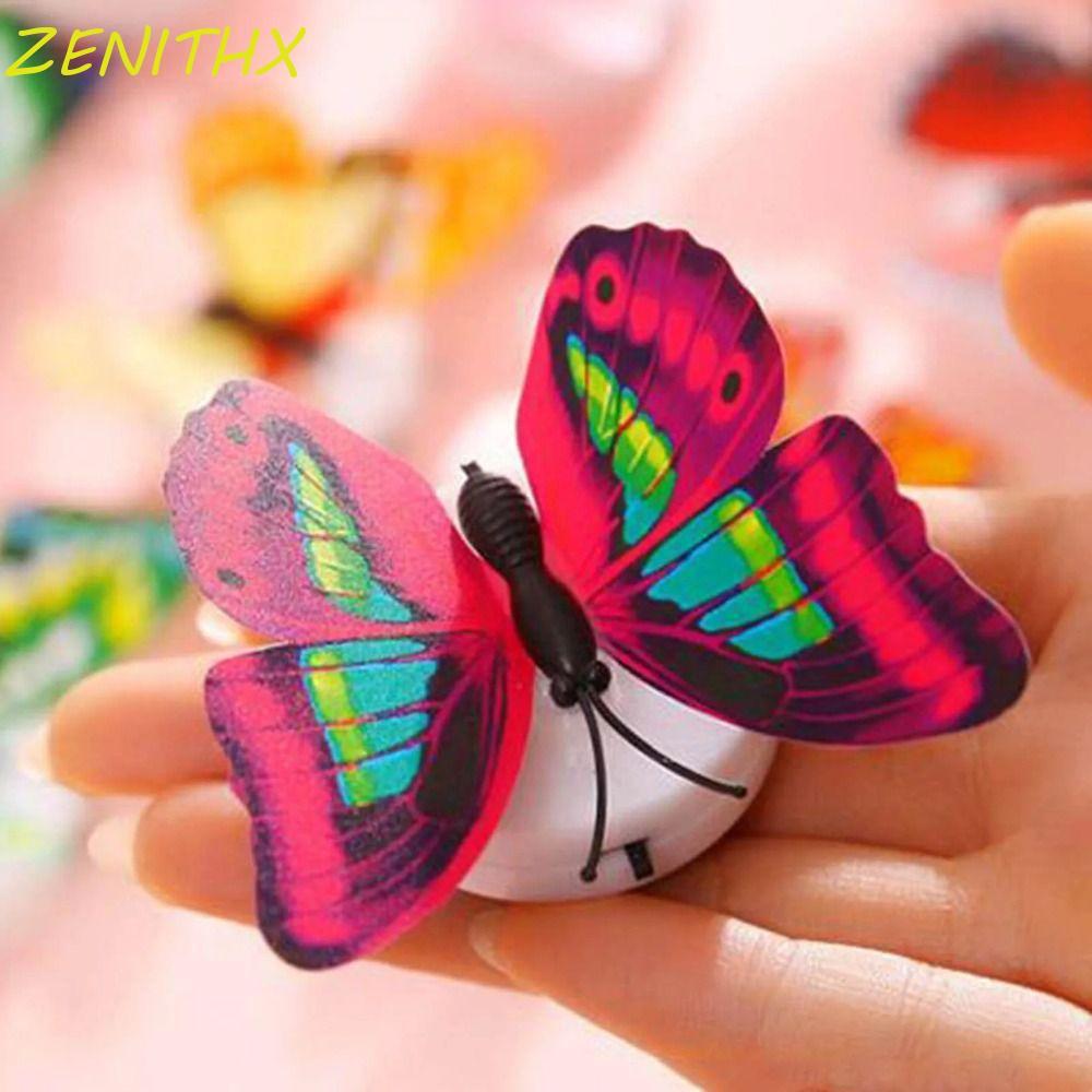 ZENITHX โคมไฟตกแต่ง LED แบบมีกาวในตัว,ไฟกลางคืนเปลี่ยนสี LED,รูปผีเสื้อมีกาวในตัวรูปทรงแมลงปอผีเสื้อไฟกลางคืนแมลงปอผีเสื้อ
