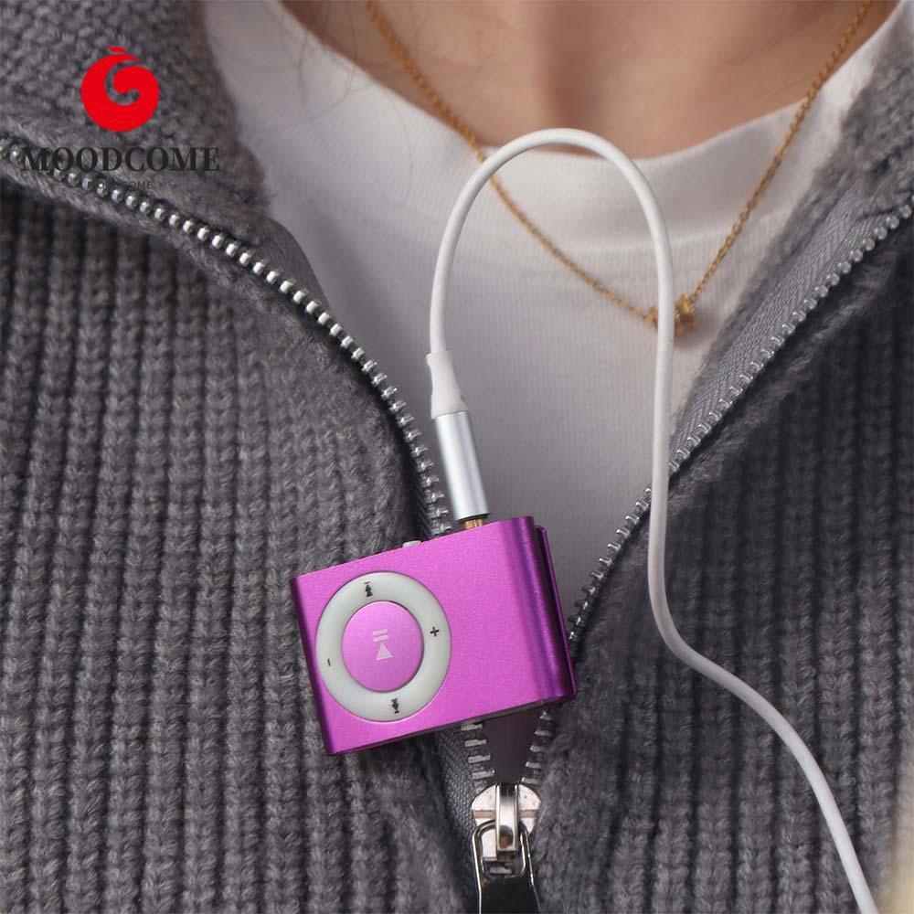 MOODCOME MP3 Player แฟชั่นแบบพกพา Media Player Walkman 3.5 มม.กระจกกีฬา MP3