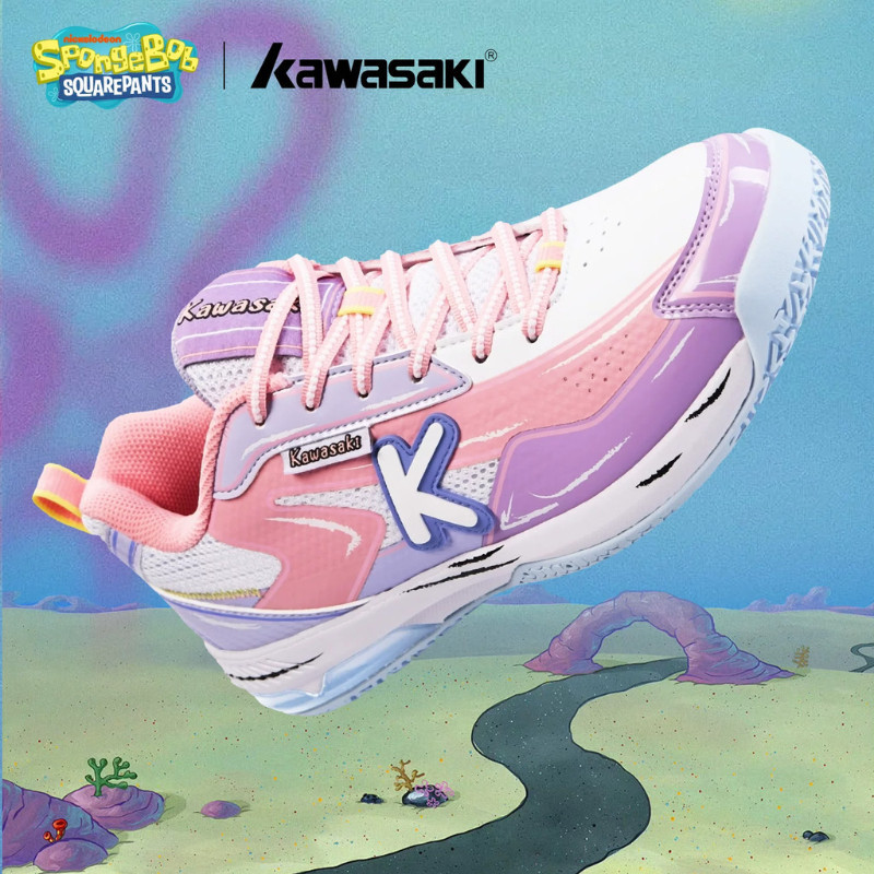 Kawasaki SpongeBob K3B20-C32026รองเท้าแบดมินตันร่วมแบรนด์ ลดแรงกระแทก ระบายอากาศได้ดี รุ่น
