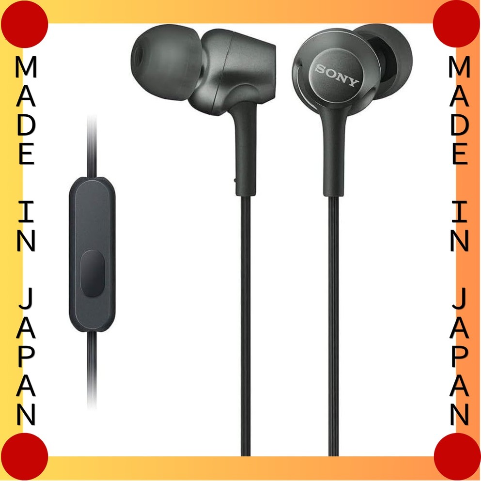 Sony earphones MDR-EX255AP: Canal type with remote control and microphone, black MDR-EX255AP B  Akir