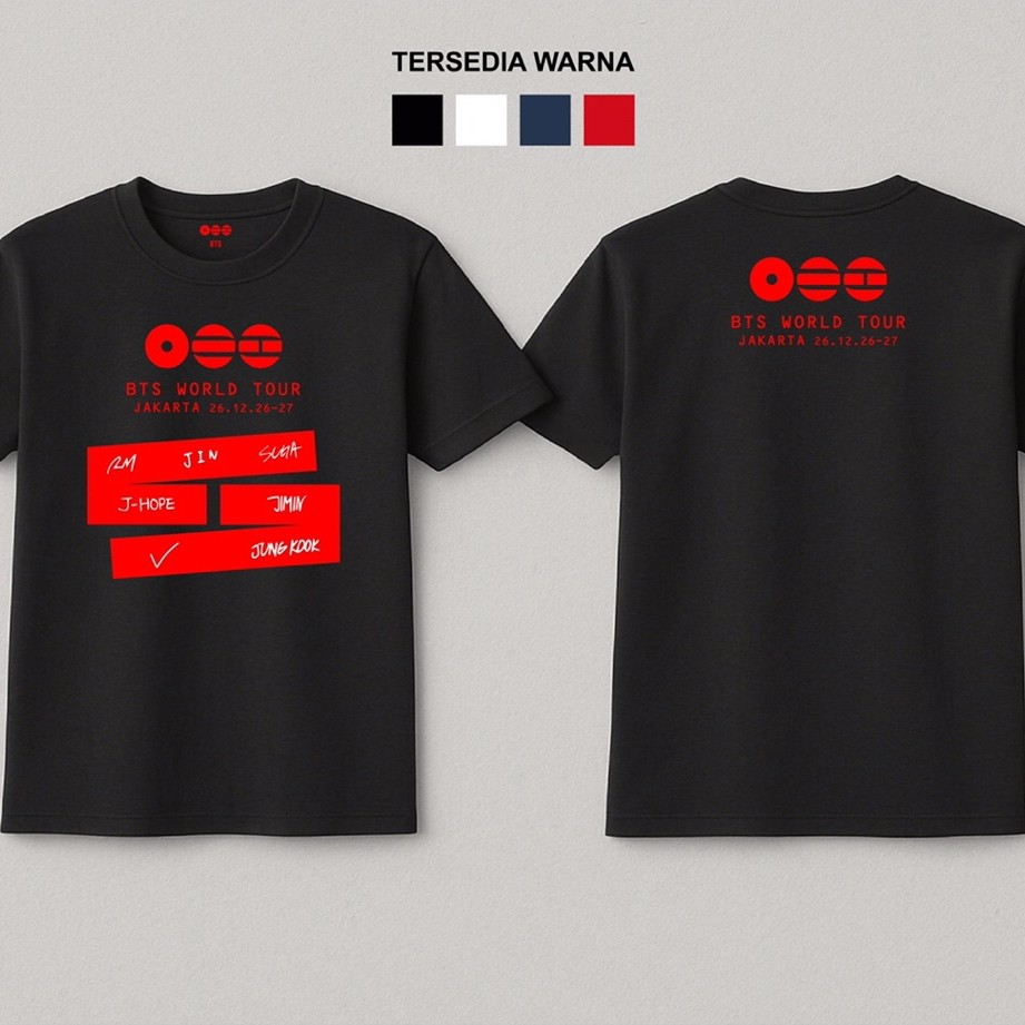 เสื้อยืด BTS Concert 2026 เสื้อยืดโลโก้ BTS New เสื้อยืด BTS ไซส์ S - 4xl