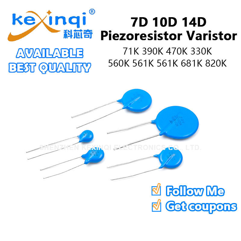 (5 ชิ้น) 7D 10D 14D 20D Piezoresistor Varpier 471K 390K 470K 330K 560K 561K 681K 820K ตัวต้านทาน Pie