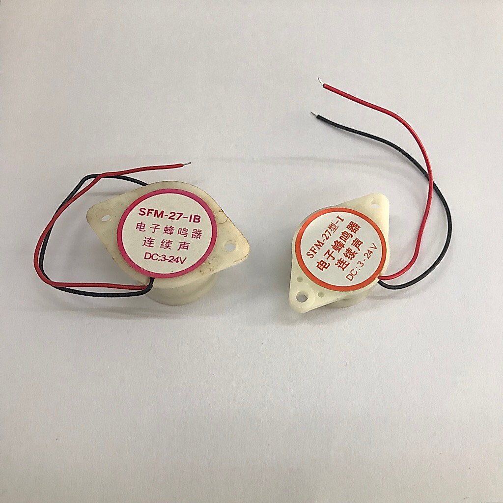 White Buzzer 3-24Volt Active Buzzer DC 3V-24V SFM-27 3 ซม.