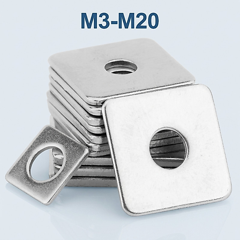 แหวนอีแปะแบบสี่เหลี่ยม สแตนเลส 304 แหวนรองน็อต กันคลาย M3-M20 /Square Washer YEDA