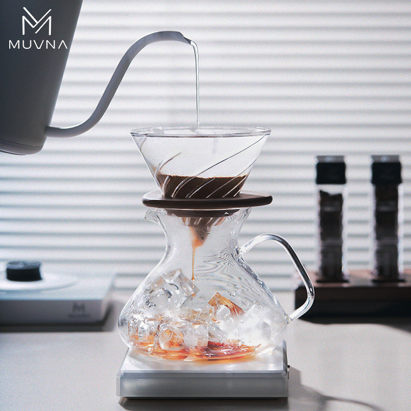 [แนะนํา] MUVNA MUVNA ถ้วยกรองแก้ว Hand Brew ถ้วยกรองกาแฟ V60 Hand Brew ชุดหม้อแบ่งปัน JT7G