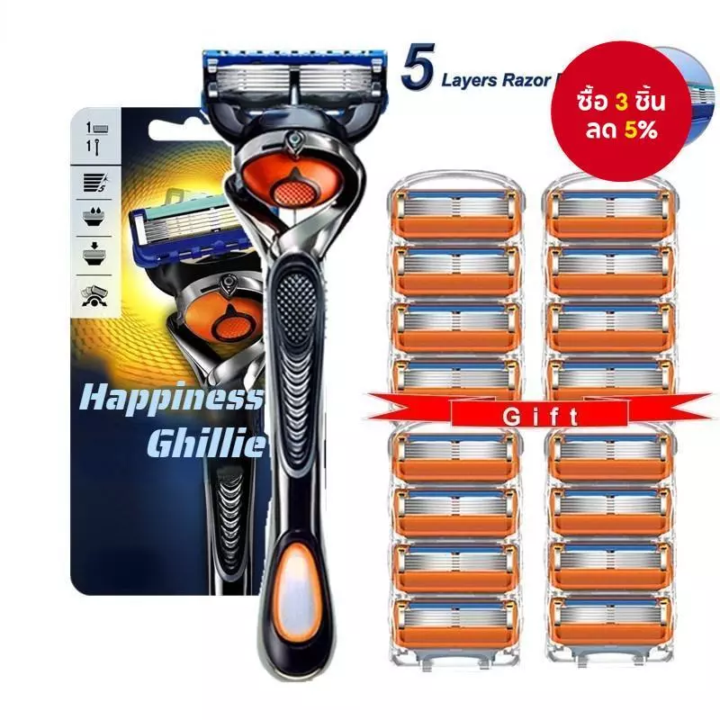 ใบมีดโกน 5 ชั้นสำหรับผู้ชาย สำหรับเครื่องโกนหนวดแบบใช้มือ Fusion 5 Proglide ของขวัญสำหรับผู้ชาย