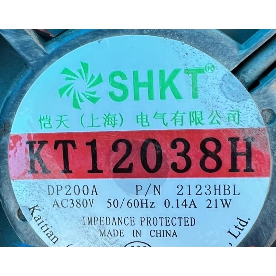 KT12038H DP200A P/N 2123HBL 2123HSL พัดลม AC380V 220V 0.14 21W