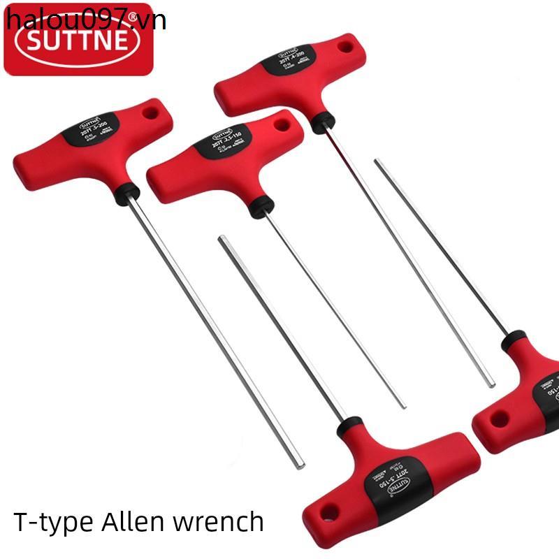 SUTTNE นําเข้าประแจอัลเลนรูปตัว T เดี่ยวเมตริกหัวแบนขยาย T-Handle ไขควง 6 มุมไขควงหวี