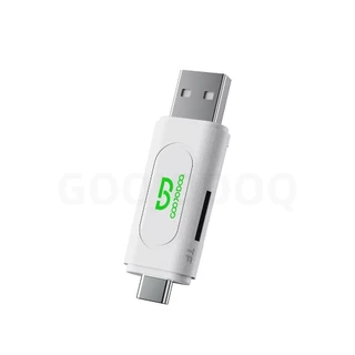 GOOJODOQ TF / SD เครื่องอ่านการ์ดหน่วยความจำพอร์ต USB C ความเร็ว 480Mbps เข้ากันได้กับ Mac - Book