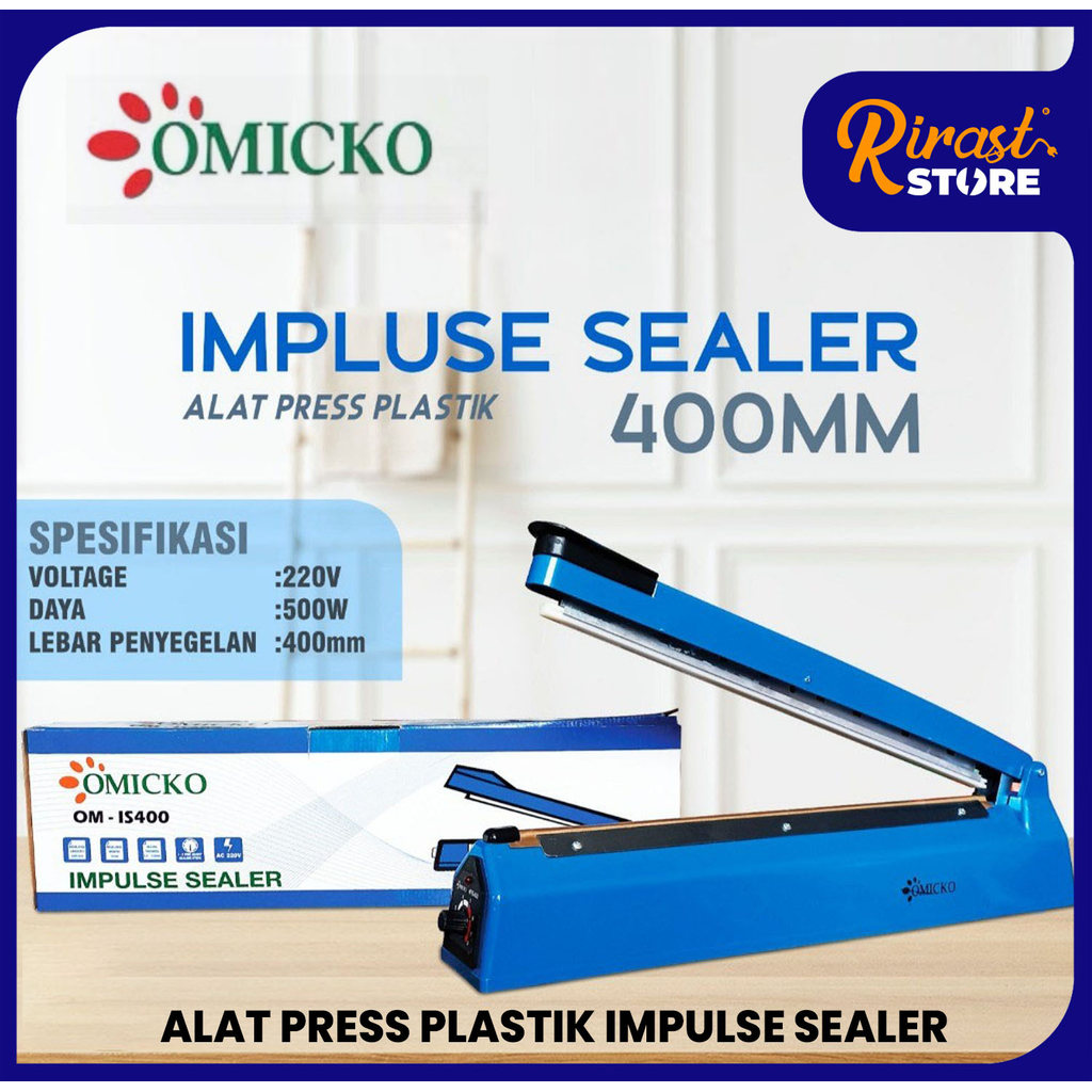 RIRAST - เครื่องซีลปากถุง IMPULSE OMICKO OM-IS200 / OM-IS300 / OM-IS400 เครื่องมือกดพลาสติก 200MM 30