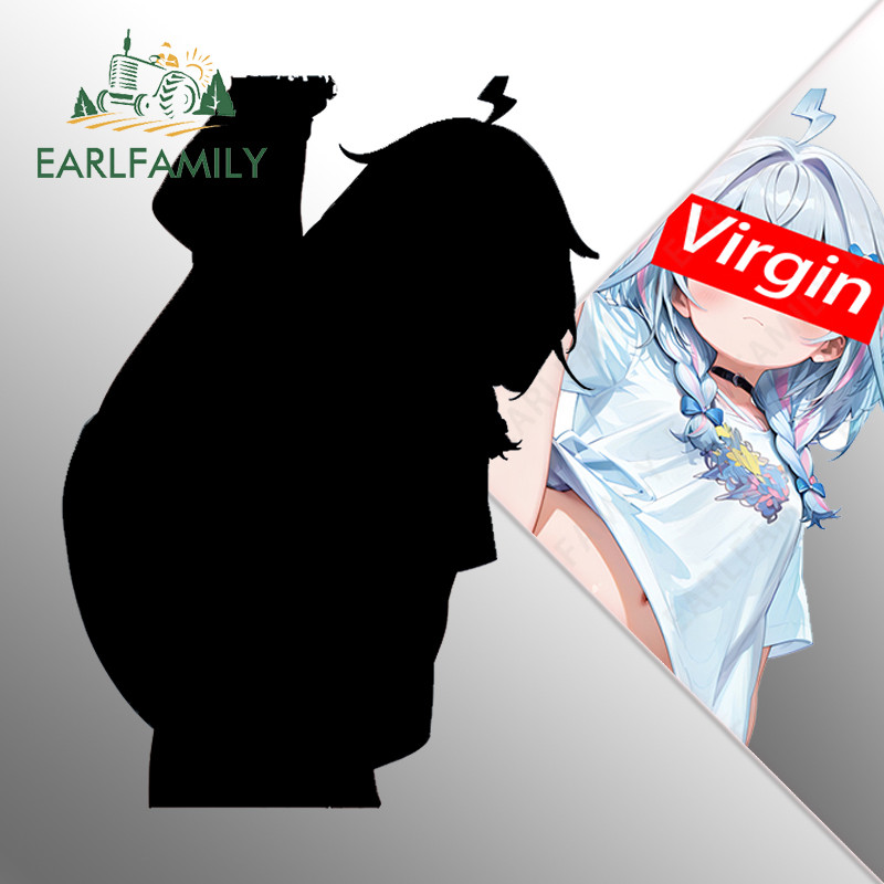 EARLFAMILY Loli Cross ขารถสติกเกอร์อะนิเมะ Scratch-Proof ตลก Trunk ไวนิล Decal Caravan อุปกรณ์ตกแต่งรถยนต์ตกแต่ง