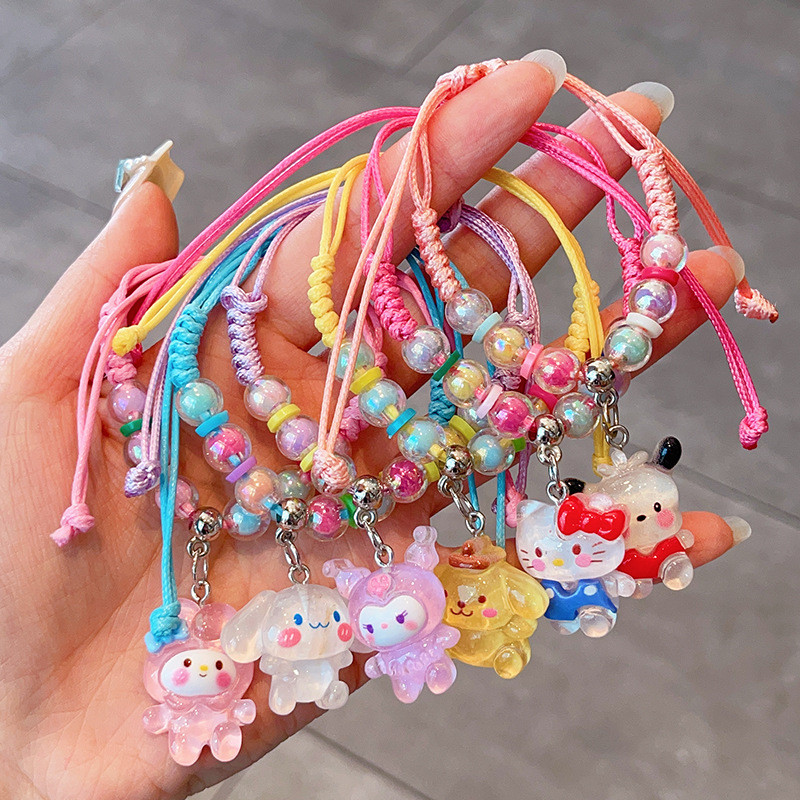 SANRIO สร้อยข้อมือ คูโลมิ, เครื่องประดับ ซานริโอ สําหรับเด็ก, สร้อยข้อมือการ์ตูนน่ารักสําหรับเด็กผู้หญิง, เครื่องประดับประณีตสําหรับของขวัญทาร