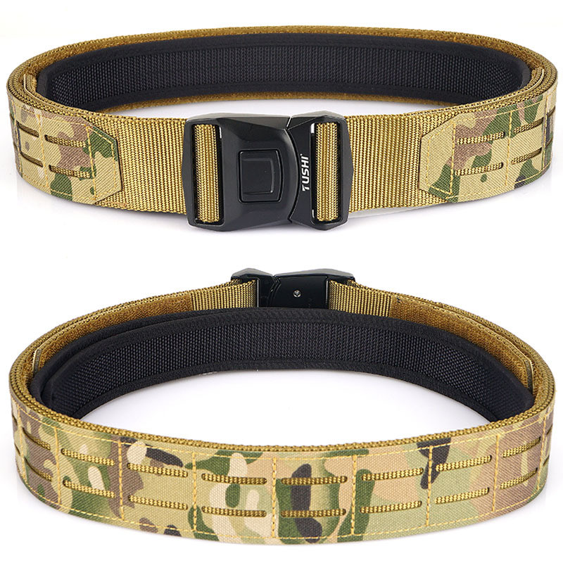 T Tactical Girdle 2 นิ้ว Quick Release Buckle Ronin Belt Camouflage Girdle Metal Buckle Outdoor Belt