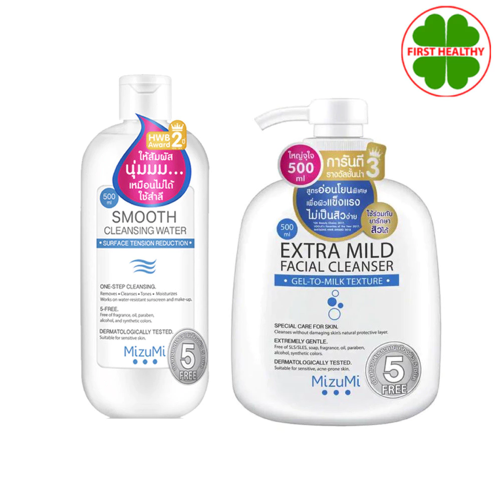 MizuMi Extra Mild Facial Cleanse / MizuMi Smooth Cleansing Water ( ขนาด 500 ml )