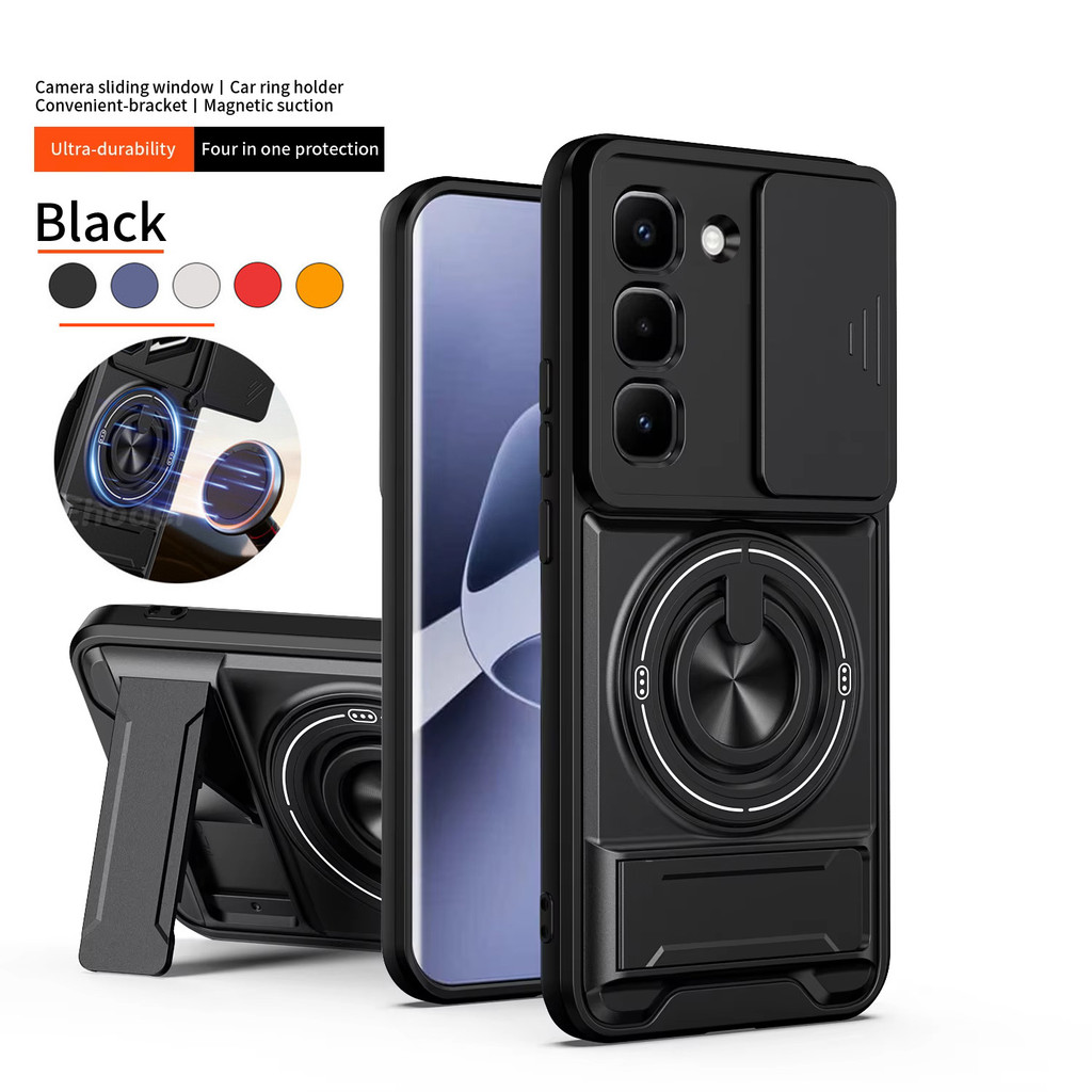 ปลอกสําหรับ infinix Hot 70 4G 5G 2026 สไลด์กล้องเลนส์ป้องกันสําหรับ infinixHot70 Hot70 X6895B แม่เหล็กวงเล็บคู่เคสโทรศัพท์