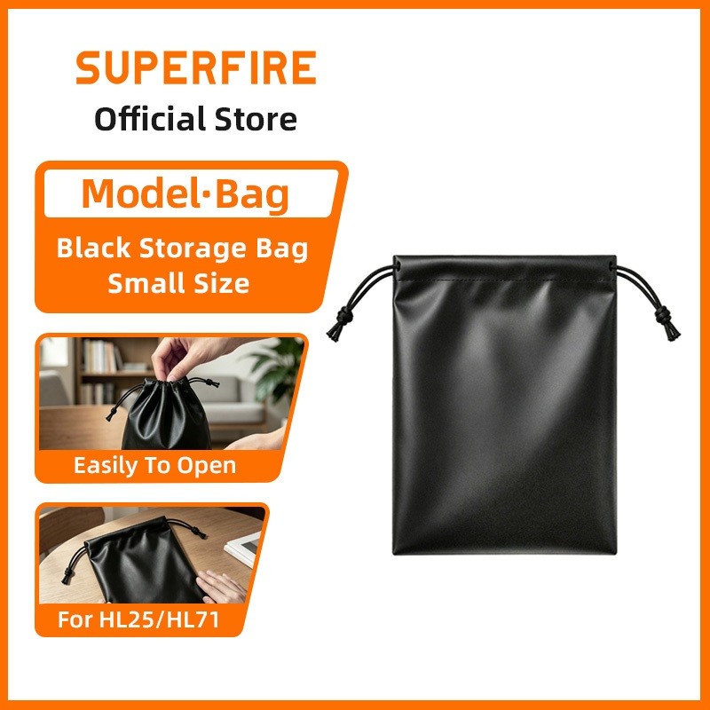 กระเป๋าเก็บสีดำขนาดใหญ่ SUPERFIRE เหมาะสำหรับไฟคาดหัวรุ่น HL25 HL71 HY02 HL31