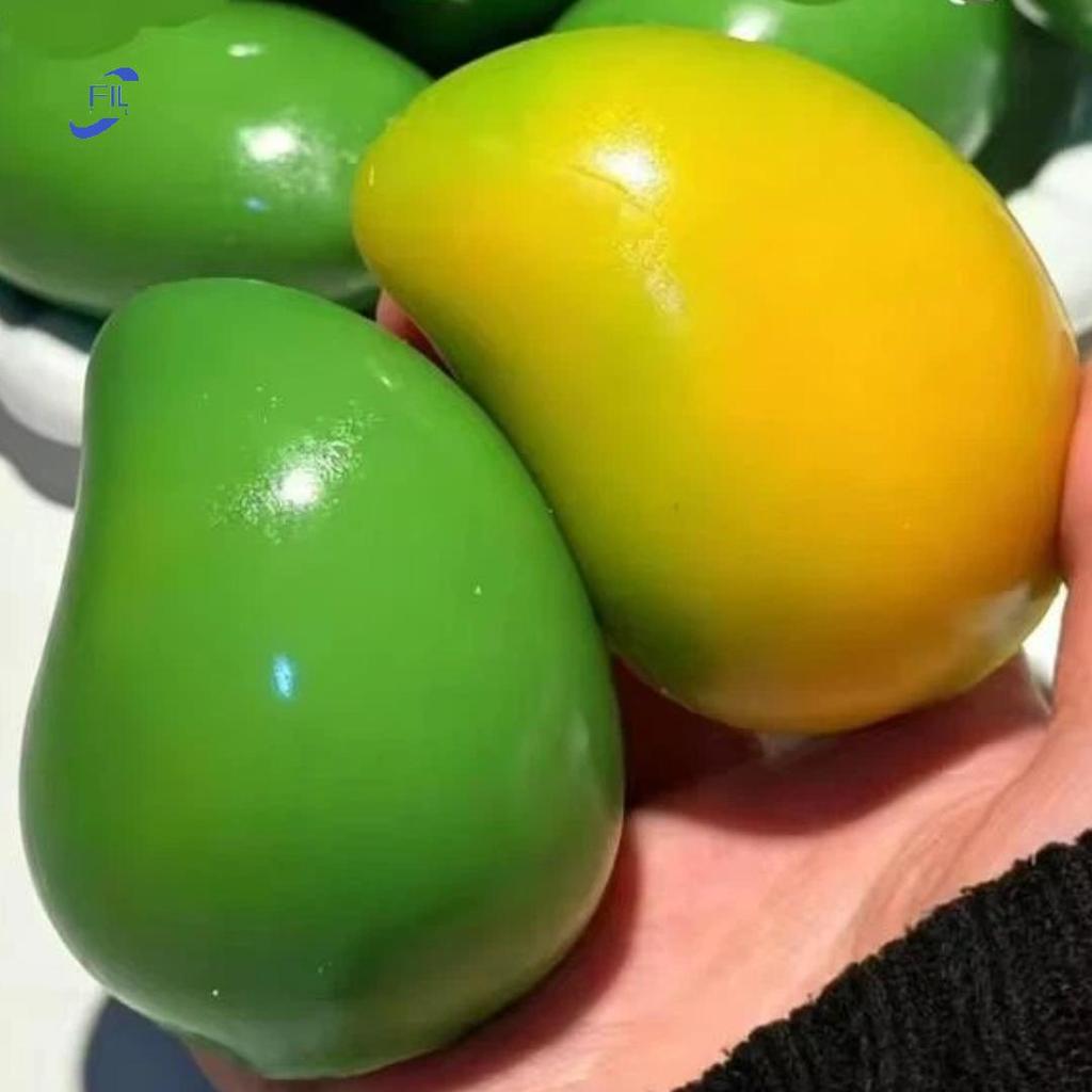FIL Handmade Crispy Mango Stress Ball ของเล่นบีบ,สีมะม่วง Squishy Fidget Ball, ASMR Sensory Stress Relief ของเล่น