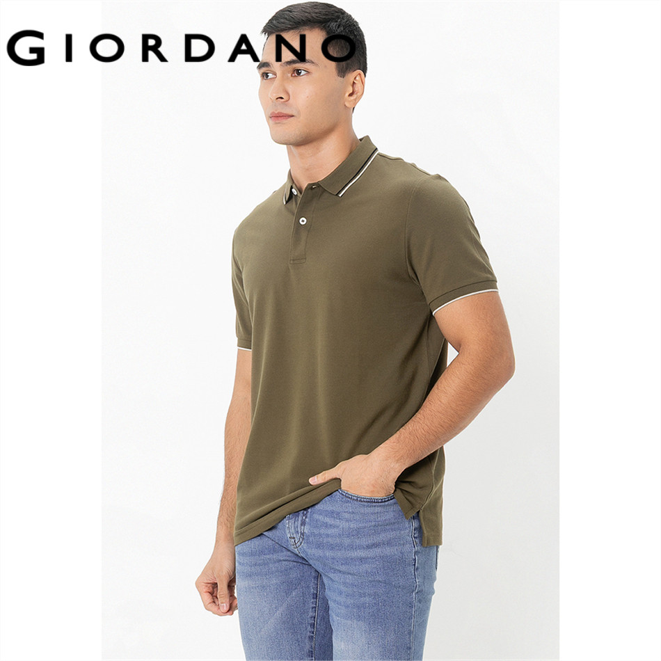 GIORDANO เสื้อโปโลผู้ชาย Men's Slim Waffle Polo 01015353