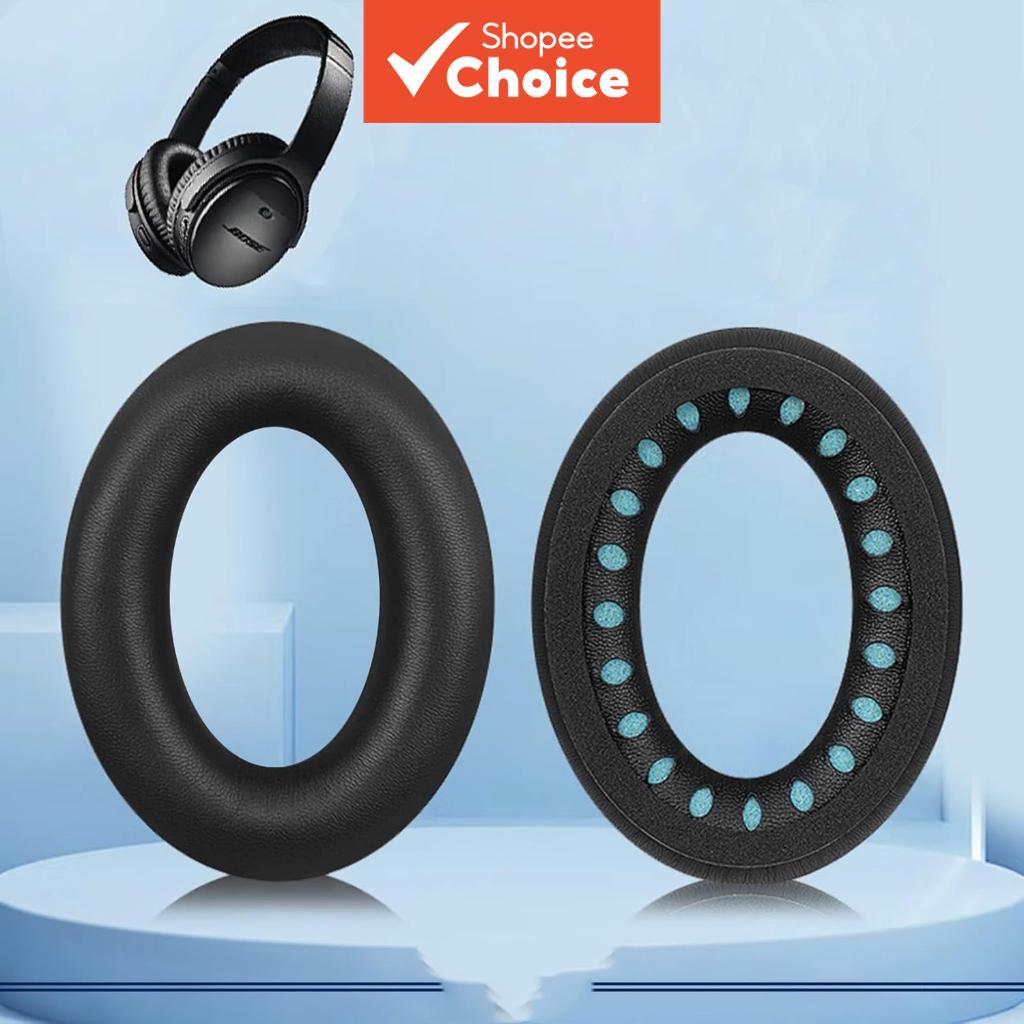 แผ่นรองหูฟังทดแทนสําหรับหูฟัง Bose QuietComfort 35 (QC35) และ Quiet Comfort 35 II (QC35 ii) แผ่นรองหูพร้อมหนังนุ่มขึ้นและฟองน้ําตัดเสียงรบกวน