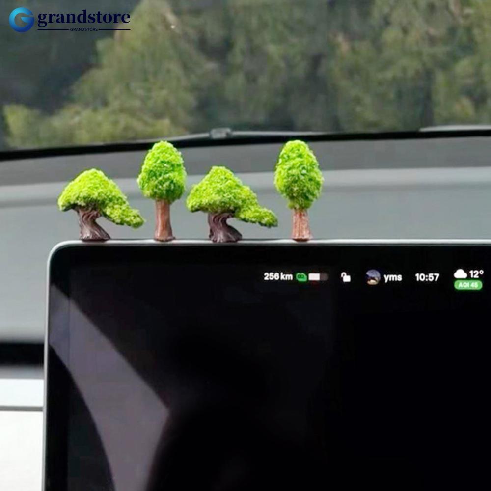 GRS Mini Money Tree ตกแต่งภายในรถยนต์คอนโซลกลางรถติดตั้งอุปกรณ์พืชสีเขียวสําหรับรถยนต์ตกแต่งบ้าน