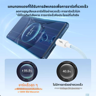 PINE สายชาร์จ 3 หัว ชาร์ตเร็ว Type C Micro Ios สำหรับ14 13 Pro Max Samsung Xiaomi Huawei 6A 100W