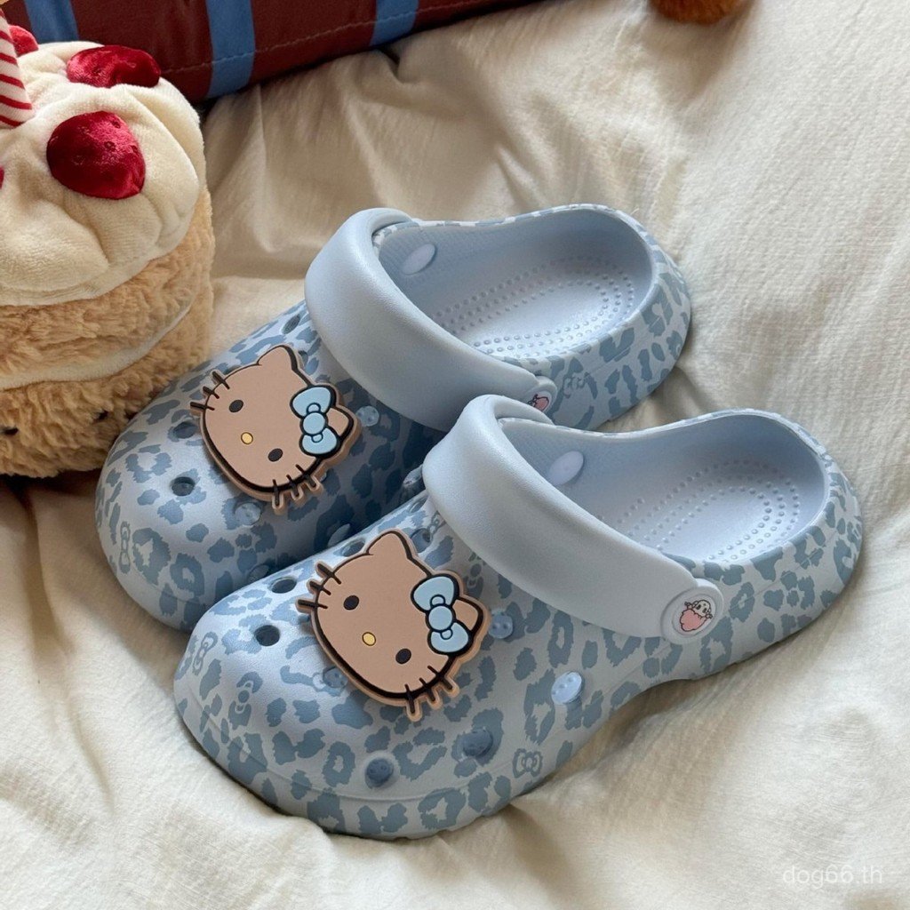 ZKRB Hole รองเท้าผู้หญิง หนา Soled เพิ่มความสูง กันลื่น ระงับกลิ่นกาย ใส่กลางแจ้งและในร่ม