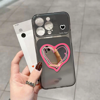 เคสโทรศัพท์ลายไล่สีเกรดพรีเมี่ยมกับรูปหัวใจ เคสไอโฟน17air เหมาะสำหรับ IPhone 16 17 15 14 13 12 11 Pro Max 15 Plus