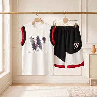 Modeng Baby เซ็ตแขนกุด ตัวเลือก6สี เสื้อแขนสั้น กางเกงขาสั้น เซท 2 ชิ้น ใส่เที่ยวเท่ห์ๆ ด้วยชุดเซท เนื้อผ้านุ่ม