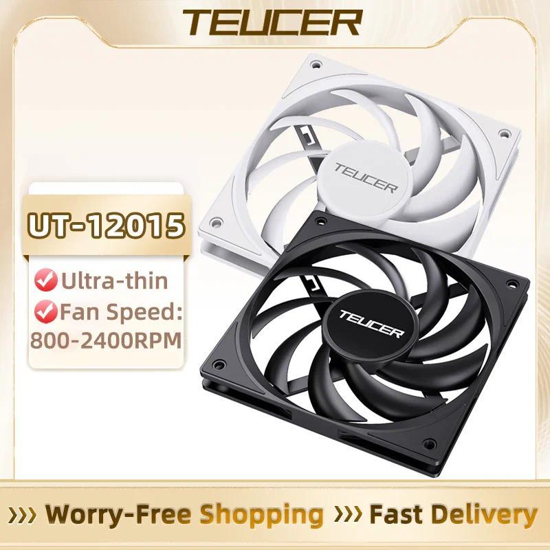 TEUCER UT-12015 PC Case Fan 120mm Ultra-Thin Cooling Fan 15mm Thickness 4-pin PWM 800-2400RPM Silent